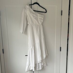 Anthropologie White One-Shoulder Dress